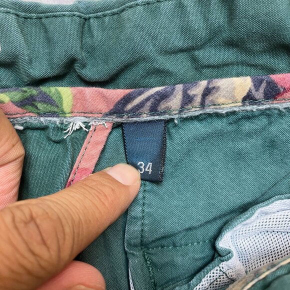 VINTAGE Polo Ralph Lauren Swimwear Shorts Mens 34 Green Drawstring Y2K - Picture 5 of 10
